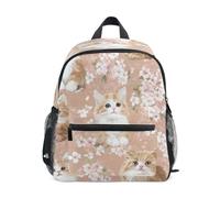 SyXIOP outdoor backpack kids with name tag Cartoon Cute Brown Cat
