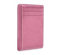 SyXIOP Pale Violet Red Solid Color Pure Plain Leather Slim Wallet for Men | With Cash Slot RFID Blocking small credit card wallet for men&women