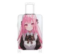 SyXIOP Peach Sexy Anime Maid Elastic durables Luggage Cover Scratch-Resistant Fit Elastic Suitcase Covers Travel Essentials Fit 18-32 Inch Luggage