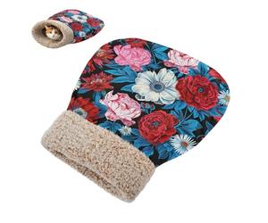 SyXIOP Peonies and Daisies Red Blue Cat Cave Bed for Cats and Small Dog Hideway for cute's Cold Weather Soft durables Washable