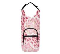 SyXIOP Pink Cherry Blossom Leopard Print Water Bottle Sling Lightweight Bottle Holder 20/24/32/40oz for Adults Kids Walking Hiking Camping Travelling Accesorios para Senderismo