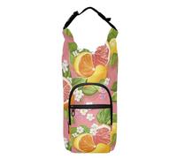 SyXIOP Pink Lemon Flower Sling Bag Water Bottle Zippered Sling Backpack with Water Bottle Holder 20/24/32/40oz for Daily Walking Hiking and Other Outdoor Activities Accesorios para Mochilas