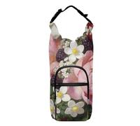 SyXIOP Pinkish-White Peony Flowers Water Bottle Carrier Bag Lightweight Water Bottle Insulated Holder 20/24/32/40oz for Adults Kids Walking Hiking Camping Travelling Bolso para Botella De Agua