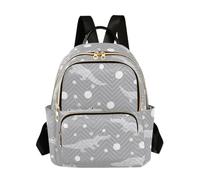 SyXIOP Polka Dots Crocodiles Gray 14 Inch waterproof shoulder small backpack computer backpack for travel&work
