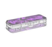 SyXIOP Purple Divine Dragon Designed Plastic Box For Pencils 2 Layer Pen Storage Containers For Art Supplies With Snap Lid