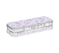 SyXIOP Purple Ocean Jellyfish Designed Clear Plastic Pencil Box Double-Deck Hard Pens Cases For Craft Art With Snap-Tight Lid