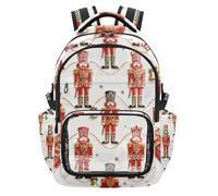 SyXIOP Red Cartoon Nutcracker Soldiers Clear Bookbag Backpack Heavy Duty See Through Bag Backpack for School Outdoor Travel, Age 7-18 regalos de navidad para ninas