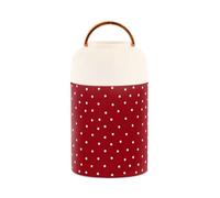 SyXIOP Red Polka Dot Stainless Steel Vacuum Insulated container to keep food hot with spoon for child overnight oats 17 oz