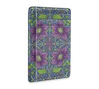 SyXIOP Retro Purple Clematis William Morris Leather Wallet Men Slim