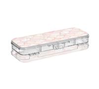 SyXIOP Rose Gold Fish Scale Sparkling Designed Plastic Box For Pencils Double-Deck Pens Hard Case For Art Supplies With Snap-Tight Lid