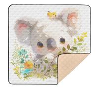 SyXIOP Rustic Colorful Koala Soft Foam baby play mat activity gym for Indoor Outdoor Cozy Breathable foldable Padded Play Mat for Baby Kids Toddlers Infants, 50'' x 50''