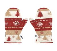 SyXIOP Seamless Christmas Red Trees cute toddler girl mittens age 4-5 winter gloves waterproof guantes para nieve ni?a S 2-4