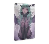 SyXIOP Sexy Little Devil Anime Girl Leather Slim Wallet | With ID Window RFID Blocking small card wallet woman for Men and Women