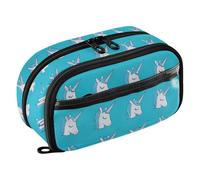 SyXIOP Simple Blue Unicorns Easy to Organize Pencil Case Big Capacity Pencil Case for Women estuches escolares para lapices