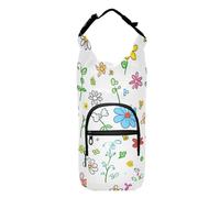 SyXIOP Simple Summer Little Bloom Water Bottle Carriers Easy-to-Carry Purse with Water Bottle Holder 20/24/32/40oz for Daily Walking Hiking and Other Outdoor Activities Accesorios para Mochilas