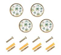 SyXIOP Simple Summer Palm Trees Dresser Pulls and Knobs Knobs and Pulls 1.26 Inch (32mm) for Hall 4 Pack