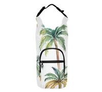 SyXIOP Simple Summer Palm Trees Water Bottle Waist Pack Zippered Purse with Water Bottle Holder 20/24/32/40oz for Adults Kids Walking Hiking Camping Travelling Accesorios para Senderismo