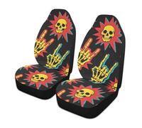 SyXIOP Skull Hands Yellow Punk decorative seat protector for driver cute covers for car seats funda para asiento de carro set of 2