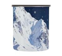 SyXIOP Snow White Mountain Star Sky Designed Food Storage Containers With Lids Stainless Steel Coffee Canister One Button Opening