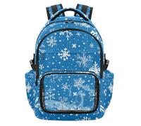 SyXIOP Snowflakes Cartoon Art Clear Kid Backpack Large Capacity Casual Backpack with Adjustable Strap for School College Work, Age 7-18 mochilas grandes para