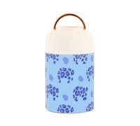 SyXIOP Soft Purple Leopard Fur Print Stainless Steel Vacuum Insulated containers to keep food hot with spoon for breakfast chicken 17 oz