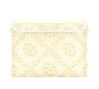 SyXIOP Soft Yellow Leopard Print Checkered Pattern foldable 40 L large stackable storage bins with handles sturdy bed storage containers Christmas for Home Office Organization 42x32x30cm