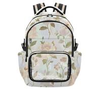 SyXIOP Spring Art Rose Light Color School Clear Backpack Water-Resistant Carry On Backpack Travel Bag for School Work Travel, Age 7-18 mochila de viaje para nina