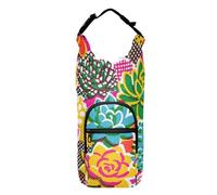 SyXIOP Succulents Bright Colorful 90s Water Bottle Carrier Easy-to-Carry Bottle pouching Holder 20/24/32/40oz for Daily Walking Hiking and Other Outdoor Activities Accesorios para Mochilas