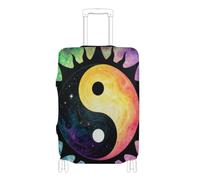 SyXIOP Sun Moon Yin Yang Retro Tai Chi Elastic Luggage case Protective Cover Washable Suitcase Elastic Cover Luggage Protectors Fit 18-32 Inch Luggage
