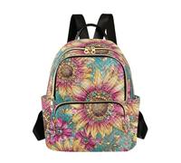 SyXIOP Sunflowers Jewelry Shining Glittering 14 Inch lightweight, anti-theft school backpack small fashion backpack for travel&work
