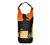 SyXIOP Sunset Cowboy Black Cactus Sling Bag Water Bottle durables Water Bottle Carrying Case 20/24/32/40oz for Daily Walking Hiking and Other Outdoor Activities Bolso para Botella De Agua