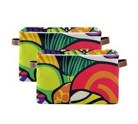 SyXIOP Sushi Vivid Color storage baskets, foldable and waterproof storage bins with sturdy handle organizing Decoraciones for sheet toys 2 pack