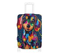 SyXIOP Sweet Dachshund Dog Elastic Carry on Luggage Cover Protector Washable Cover for Suitcase Suitcase Protector Fit 18-32 Inch Luggage
