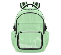 SyXIOP Tender Green Kids Clear Backpack for School Heavy Duty Bookbag Backpack with Reinforced Strap for School Travel Workout, Age 7-18 regalo para nina de