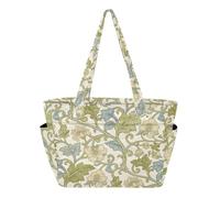 SyXIOP Tote Pool Bag Everyday Shoulder Bag Retro Beige Flowers William Morris