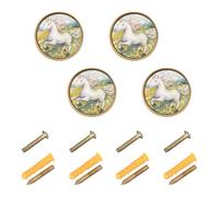 SyXIOP Unicorns Running in The Meadow Dresser Pulls and Knobs Boho Hardware 1.26 Inch (32mm) for Hall 4 Pack