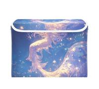 SyXIOP Unique Mermaid foldable 40 L Foldable storage bins with handles heavy duty bed storage containers Christmas For Bedroom,Closet, Living Room 42x32x30cm
