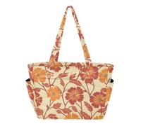 SyXIOP Utility Tote Bag Everyday Shoulder Bag Marigold Flower Red Yellow