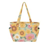 SyXIOP Utility Tote Bag Gym Bag Boho Style Simple Sunflowers