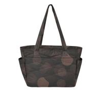 SyXIOP Utility Tote Bag Zipper Beach Bag Rounds Dark Brown Abstract