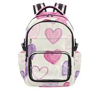 SyXIOP Valentine's Pink Heart Kids Clear Backpacks PVC Transparent Casual Backpack with Adjustable Strap for School Work Travel, Age 7-18 escolares para nino de