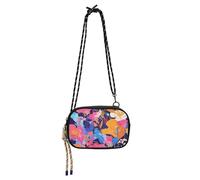 SyXIOP Vibrant Colorful Flowers Small Purse Crossbody for Mens Trendy with Adjustable Strap Over The Shoulder Purse Walk the dog