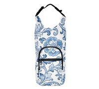 SyXIOP Vintage Blue Rose William Morris White Small Backpack with Water Bottle Holder Space-Saving Insulated Water Bottle Holder 20/24/32/40oz for Adults Kids Walking Hiking Camping Travelling Bolsa