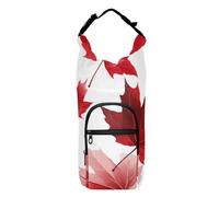 SyXIOP Vintage Canadian Maple Leaf Red Water Bottle Shoulder Carrier Space-Saving Drawstring Backpack with Water Bottle Holder 20/24/32/40oz for Daily Walking Hiking and Other Outdoor Activities