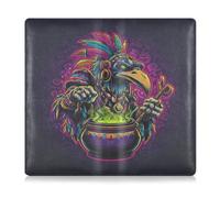 SyXIOP Voodoo Witch Crow Leather Car Insurance and Registration Card Holder Auto Glove Box Organizer for Documents, Cards, License