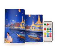 SyXIOP Welcome to Thailand Decorative Flickering Candle with Remote Electronic Lights Waterproof with timers for Wedding Wedding Battery Powered