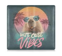 SyXIOP West coasts Capybaras Premium Leather Car Registration & Insurance Card Holder Glove Box Organize for Documents, Cards, License