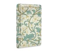 SyXIOP White Pear Blossom William Morris Pattern Leather Slim Card Wallet