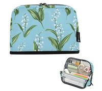 SyXIOP White Wind Chime Flowers Pencil Holder Case Large Capacity Cosmetic Bag Multifunctional for Adults Kindergarten cartuchera para ninas