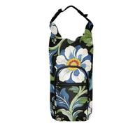 SyXIOP William Morris Blue Retro Flowers Water Bottle Sling with Phone Pocket Water Bottle Carrying Bag 20/24/32/40oz for Adults Kids Walking Hiking Camping Travelling Bolsa para Botella
